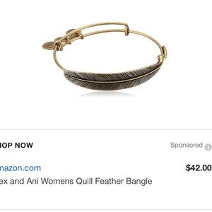🖌EUC Alex and Ani Quill Feather Bangle